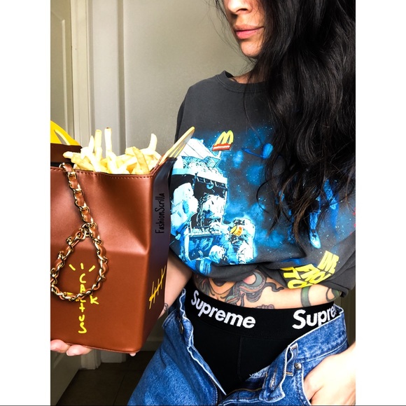 Travis Scott x McDonald’s Happy Meal Brown and Yellow Smile Clutch - Picture 11 of 15